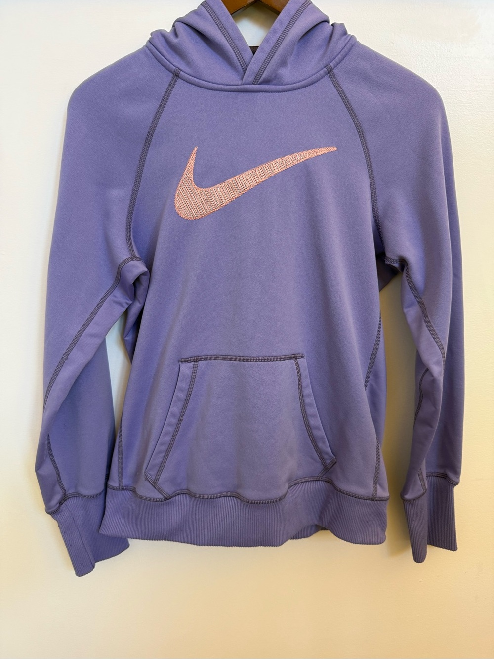 Nike Purple Pullover Hoodie with Pink Embroidered Swoosh